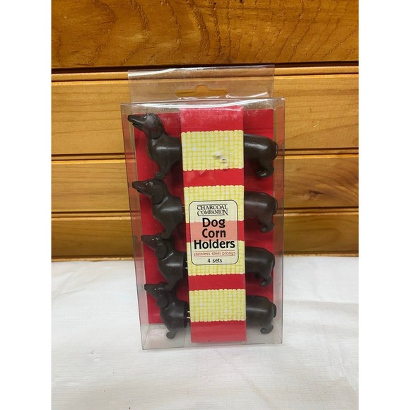 Charcoal Companion Dog Corn Holders Dachshund Set of 4 New in Box!! - Picture 1 of 2